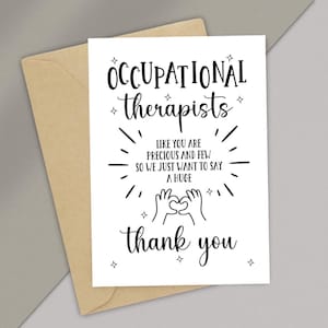 Biglietto stampabile per il mese della terapia occupazionale, buono regalo per il mese della terapia occupazionale, buoni regalo per l'apprezzamento del terapista occupazionale, biglietto di ringraziamento per il mese della terapia occupazionale