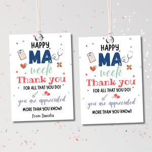 Medical Assistant Week Gift Tags Printable, Happy MA Week Favor Tag, Medical Assistant Appreciation Gift, Medical Assistant Thank You Treat
