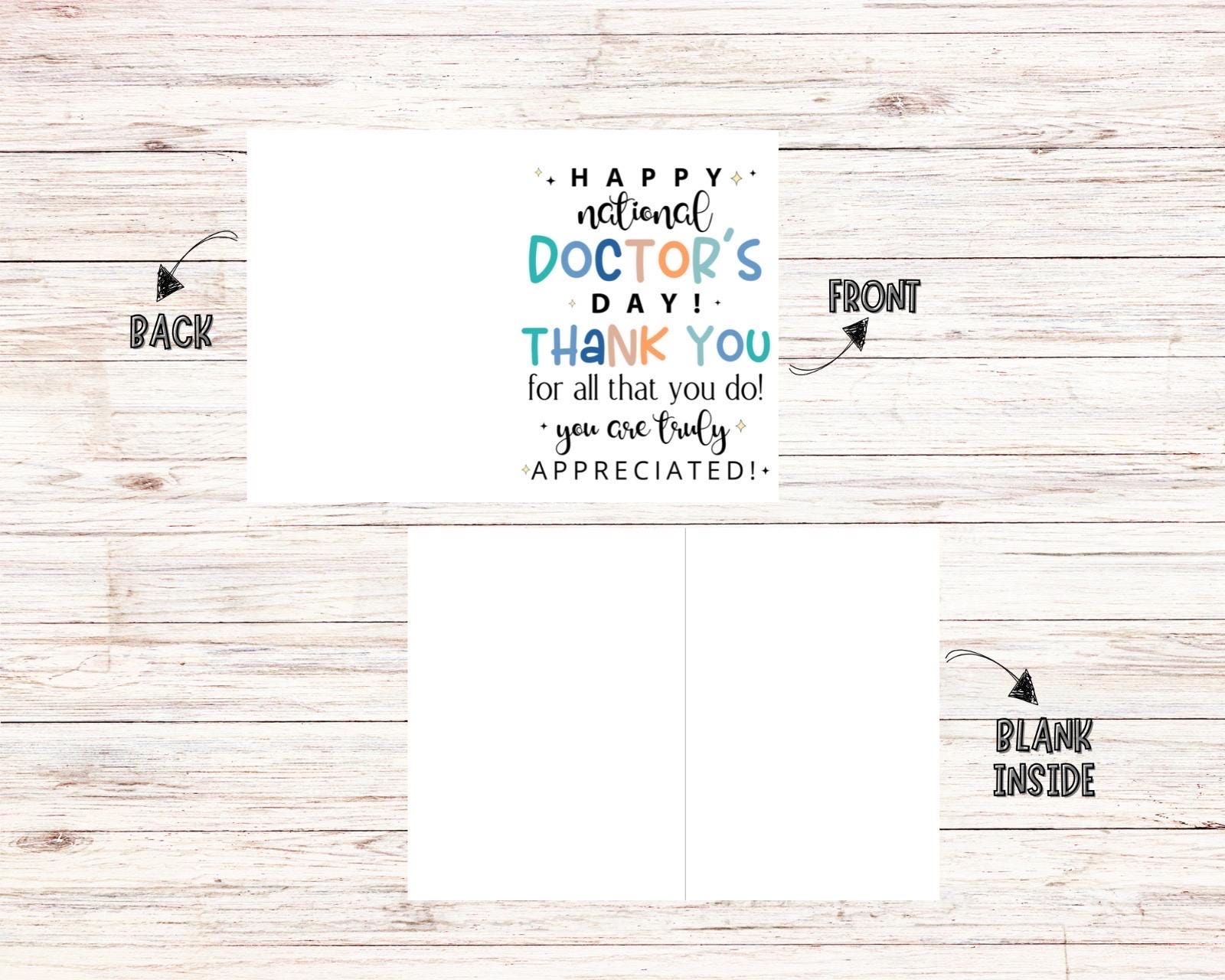 Doctor's Day Thank You Card: Printable Appreciation Gift (PDF) - Etsy