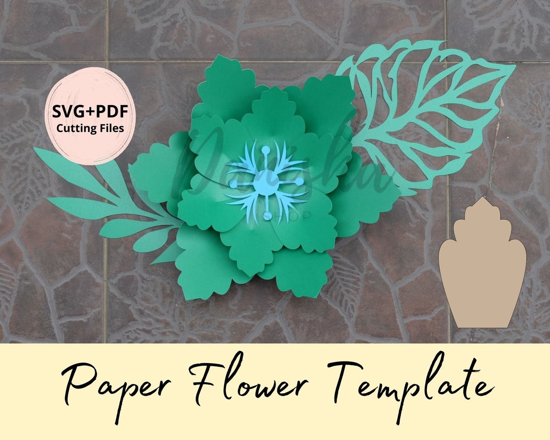 Template PDF & SVG Paper Flower Template SET of 1 Petals Etsy
