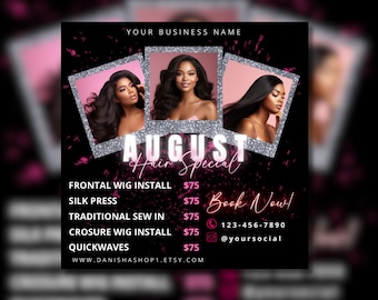 Editable August Bookings flyer, New bookings flyer, book now flyer, DIY Back to School Booking Flyer Template, appointment flyer, Canva