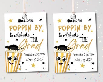 Etichette per popcorn di laurea: ringraziamento personalizzato (download digitale)