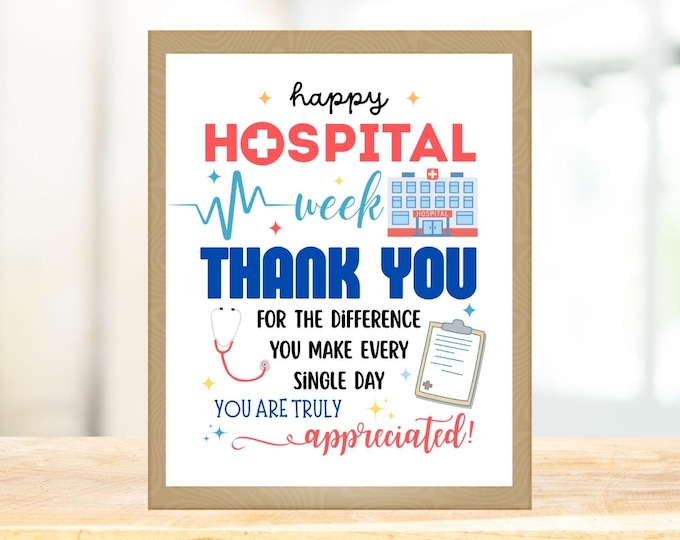 Hospital Week Signage Examples Hospital Week Printable Banner, Hospital Week Sign, Hospital ...