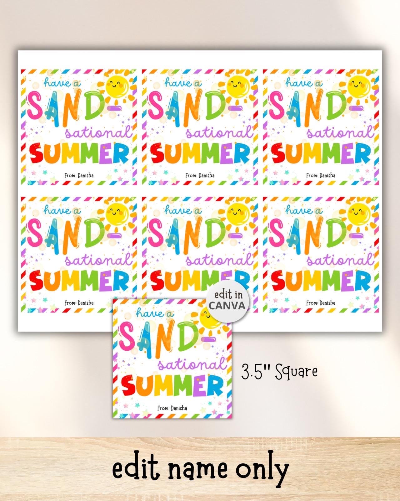 Have A Sand-sational Summer Tag, Printable End of School Year Favor ...