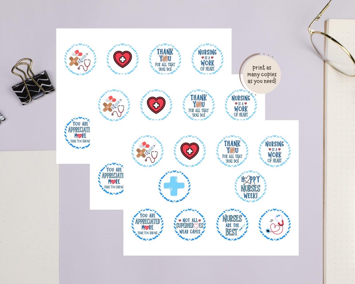 Week Topper Nurses Week Cupcake Toppers: Printable Decorations (PDF) - Etsy