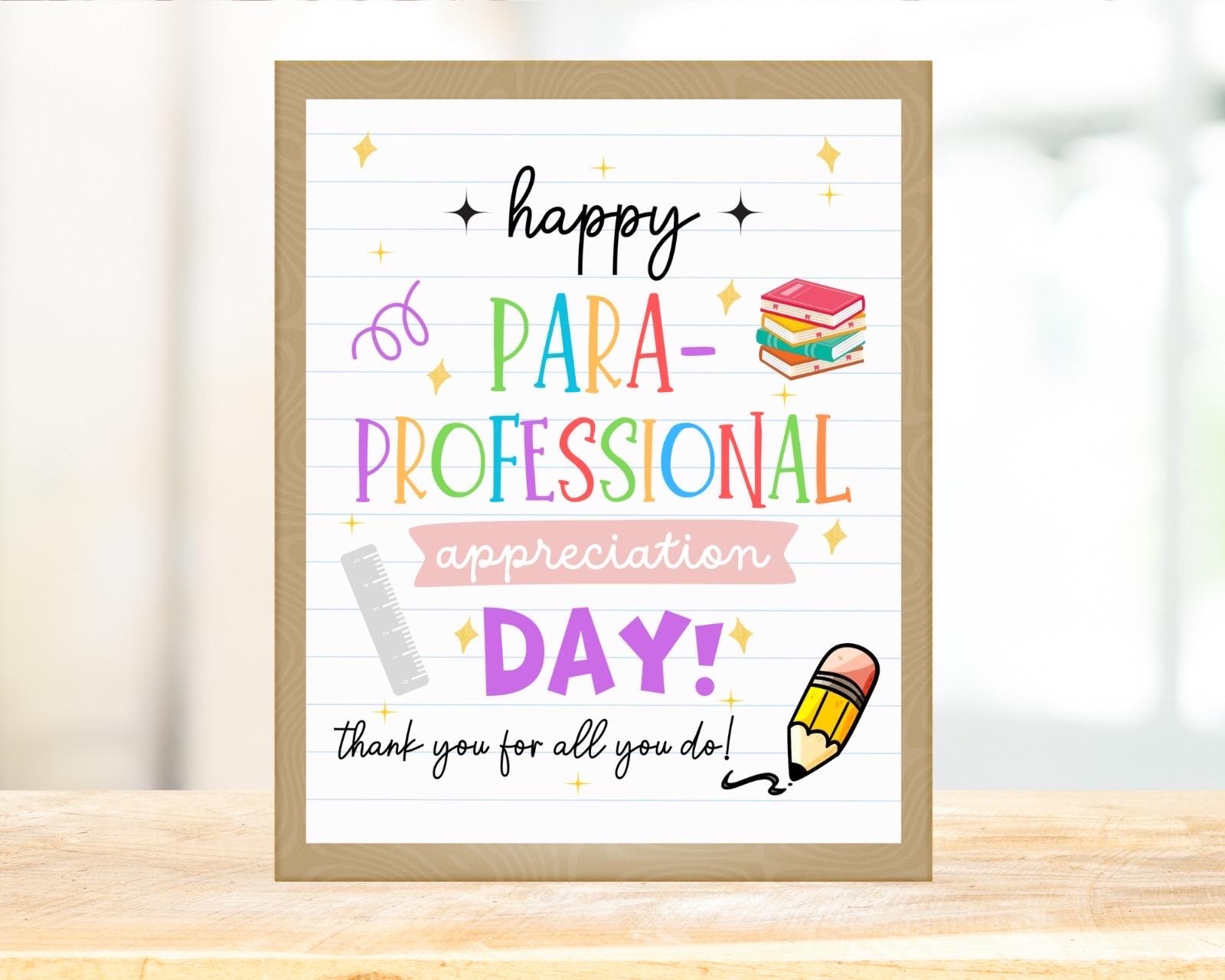 Paraprofessional Appreciation Day Sign Printable (PDF) - Etsy