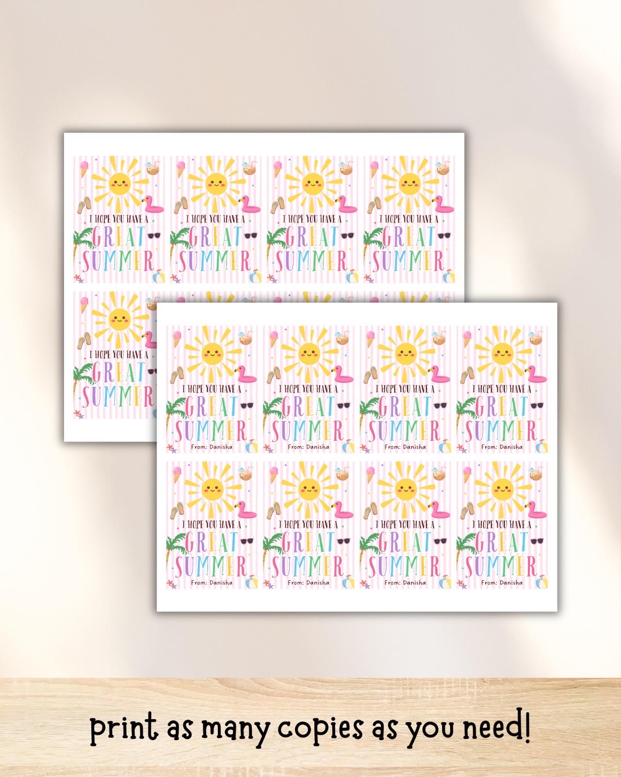 Have a Great Summer Gift Tag, End of School Tag, Teacher Student Gift ...