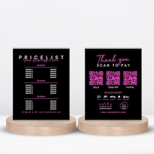 DIY Price List Template & Scan to Pay Template QR Code Sign Canva ...