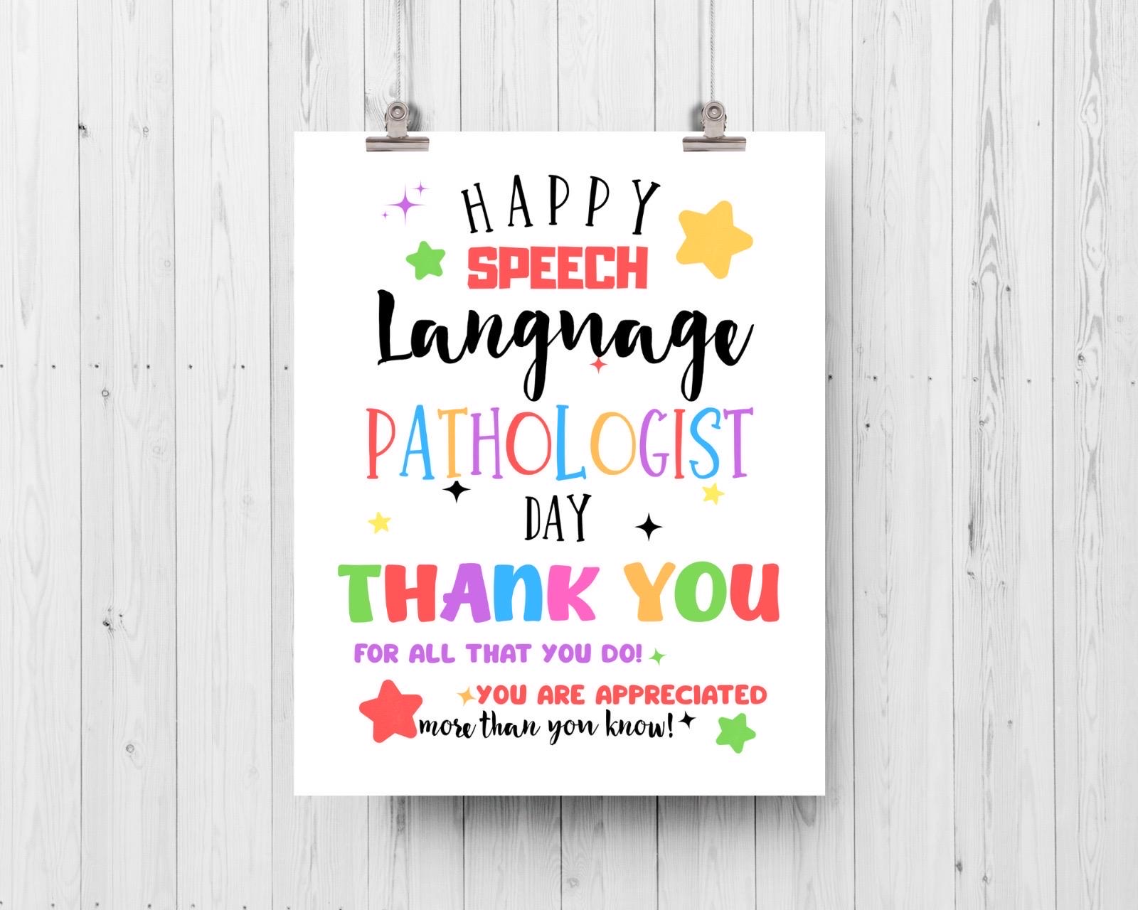 SLP Appreciation Sign: Speech Language Pathologist Day Poster (digital ...