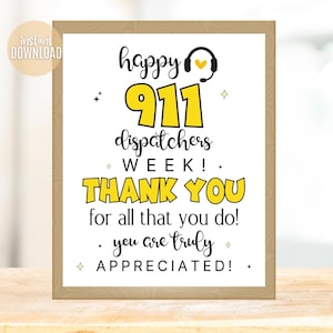 911 Dispatcher Appreciation Week-bord: bewerkbaar decor (digitale download)