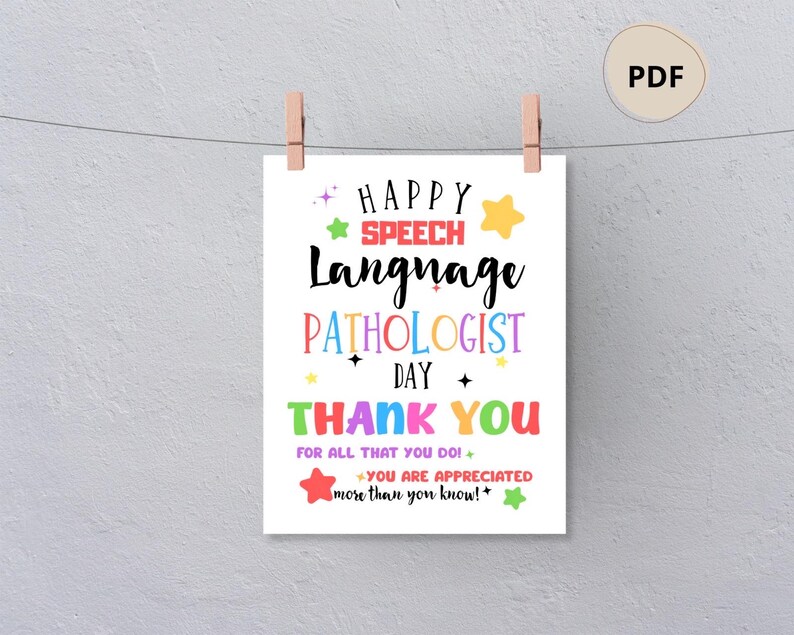 SLP Appreciation Sign: Speech Language Pathologist Day Poster (digital ...