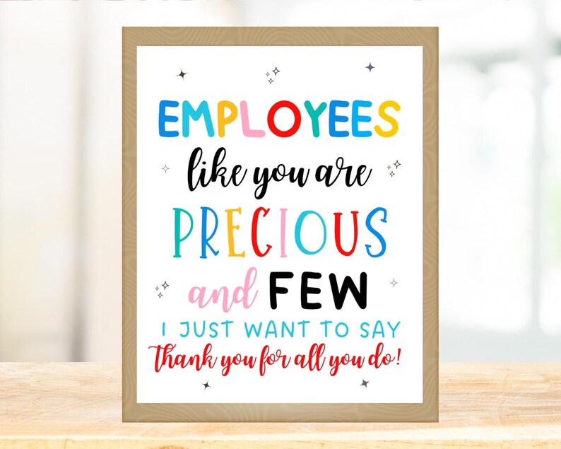 Employee Appreciation Printable Sign: 12 Thank You Posters (digital ...