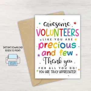 Volunteer Thank You Card: Appreciation Gift (PDF)
