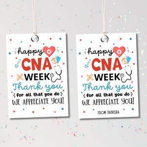 Happy CNA Week-cadeaukaartje, afdrukbare CNA Week cadeau-ideeën, gecertificeerde verpleegkundige assistent-weekkaart, cadeaukaartje gepersonaliseerd, waardering weektag