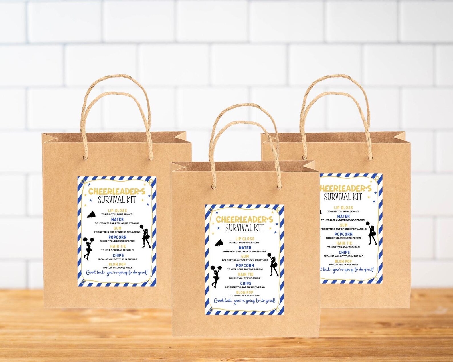 EDITABLE Cheer Survival Kit Printable, Gift Bag Idea, Printable Cheer ...