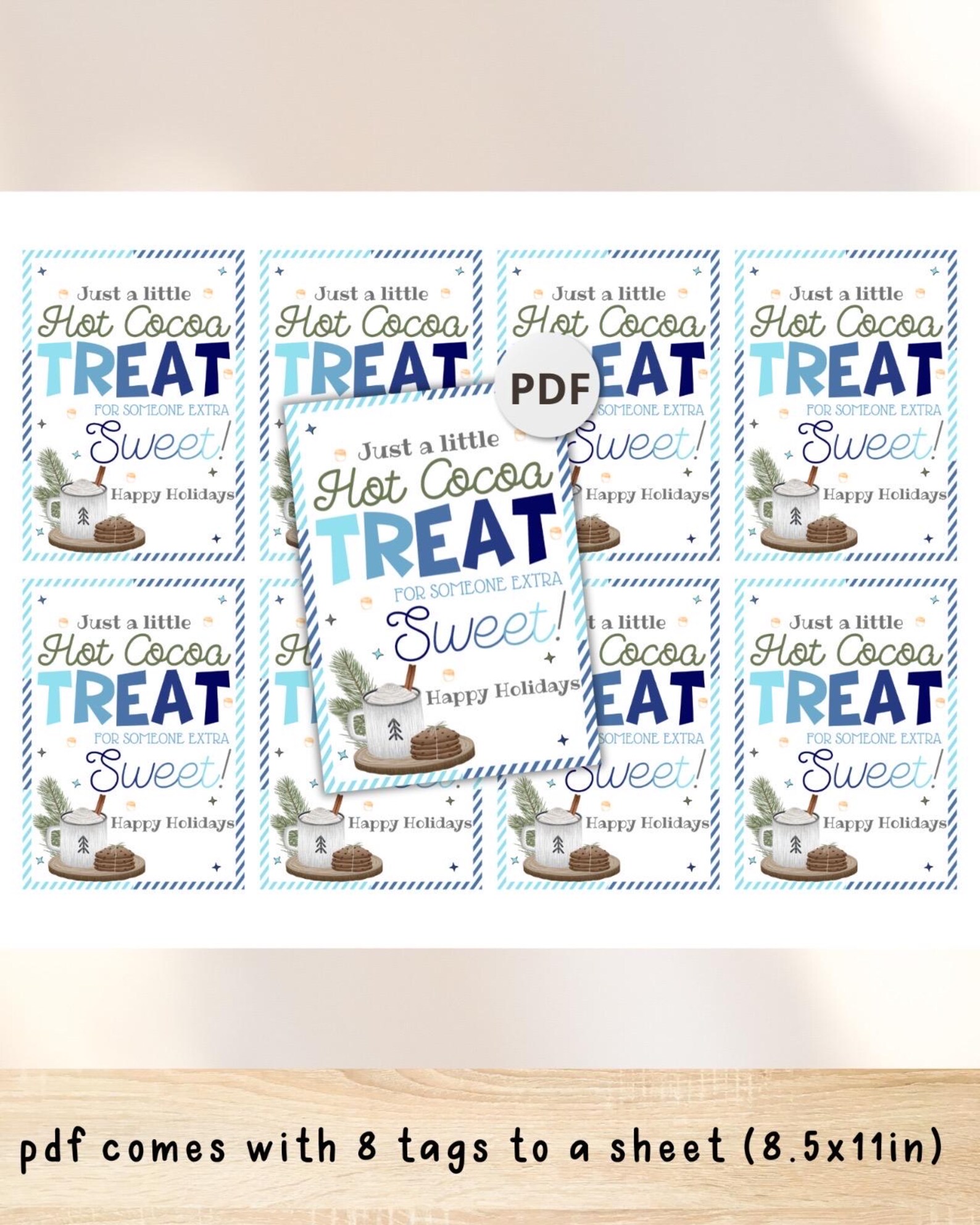 Hot Case Tags Hot Cocoa Holiday Gift Tags Printable, Hot Chocolate Mix Holiday Treat ...