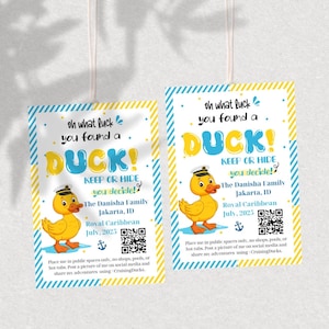 Sie fanden eine bearbeitbare Vorlage für Entenkreuzfahrt Ducks Tag, Kreuzfahrtschiff Gummiente Spiel druckbare Tag Ente, sofortiger Download, #cruisingducks Canva