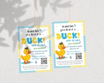 You found a Duck Cruising Ducks Tag Editable template, Cruise Ship Rubber Duck Game Printable Tag Duck,Instant Download,#cruisingducks Canva