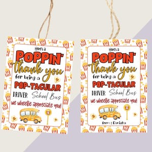 Printable School Bus Driver Appreciation Day Gift tag, School Bus Driver Thank You Tag, School Bus Driver Gift tag School Bus Driver Day Tag