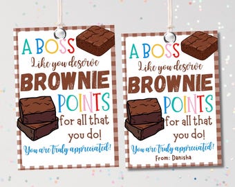 Boss’s Day Gift Tags Printable: Thank You Appreciation for Manager or Employer