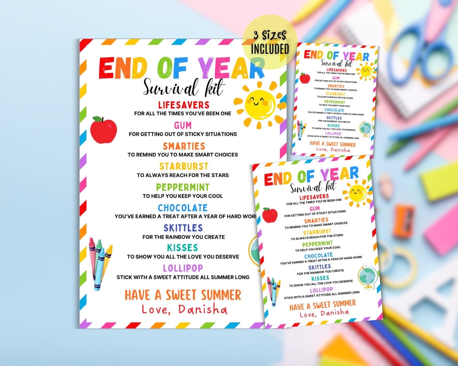 End of the School Year Survival Kit, Teacher Appreciation Gift, End of ...
