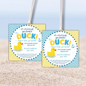 Tag modificabili per Cruise Duck: gioco fai da te con paperella di gomma (download digitale)