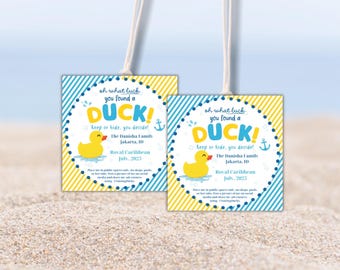 Bearbeitbare Cruise Duck Tags: DIY Quietscheenten Spiel (Digitaler Download)