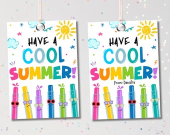 Modèle imprimable Ice Pop Passez un été cool, enseignant, étudiant d'âge préscolaire, camarade de classe, étiquettes d'été pour le dernier jour d'école