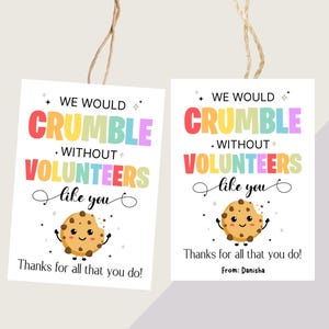 Etiqueta de presente de agradecimento ao voluntário para impressão, etiqueta de presente de biscoito de agradecimento ao voluntário, etiquetas de agradecimento ao voluntário em sala de aula, semana do voluntário