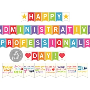 Administrative Professionals Day Banner Printable, Administrative Week Decor, Admin Appreciation