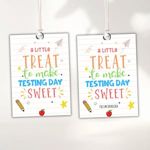 Testing Day Treat Tag: Printable Gift Tag (PDF)