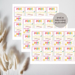 May include: Printable encouragement cards with a colorful design and the text "Push yourself to do your best!  Kouthie Pop!"