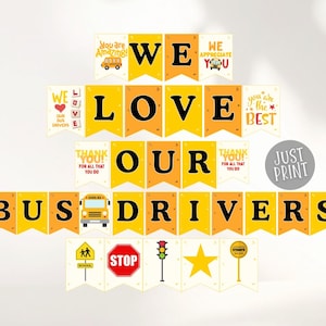 Pancarta de agradecimiento a los conductores de autobuses escolares: Gracias, conductor de autobús escolar (descarga digital)