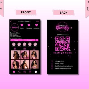 Instagram Business Cards, DIY Canva Business Card Template Design, IG Influencer Cards, Small Business Digital Cards, Premade Business Cards image 2