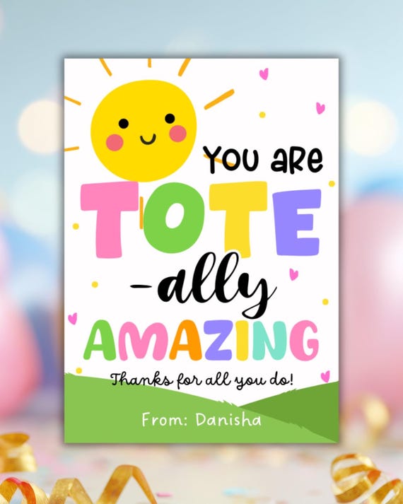 Tote-ally Amazing Gift Tags Employee Appreciation Summer Tote Bag Team Appreciation Staff, Volunteer or Teacher Appreciation