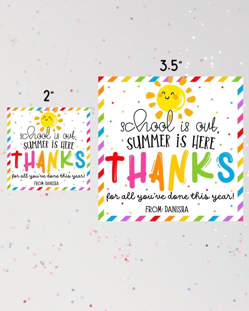 School is Out Summer is Here Teacher Appreciation Tags, Printable End ...