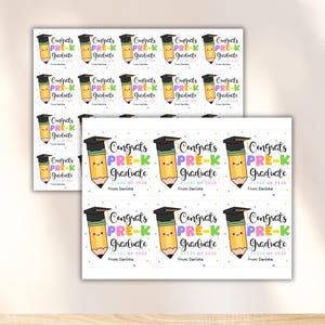 Pre K Graduation Gift Tags Printable, Preschool Congrats Grad Favor ...