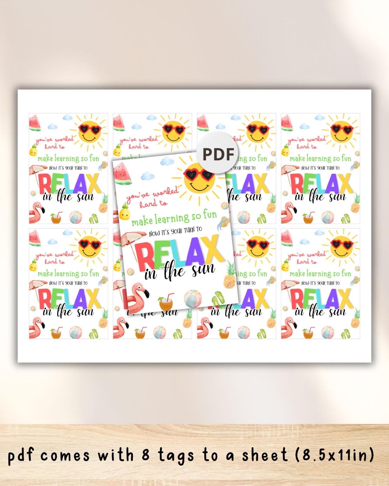 Summer Teacher Appreciation Gift Tag End of School Year Tag Your Turn ...