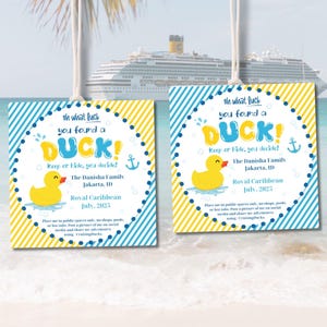 Étiquettes modifiables pour canard de croisière, étiquettes imprimables pour canards de bateau de croisière, carte de canard en caoutchouc personnalisée bricolage, jeu pour enfants You've Been Ducked imprimable