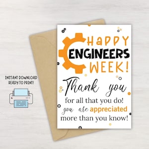 Engineers Week card printable, Engineers Week card, Engineer Week card, Engineer Appreciation card, Engineers Week 2026