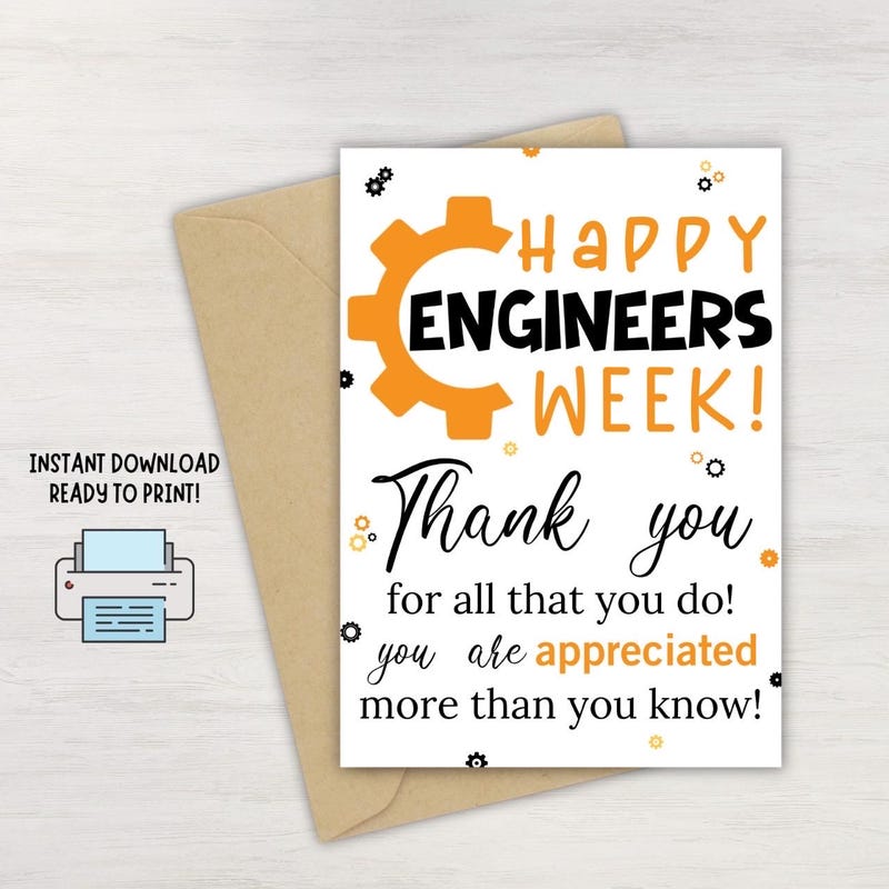 Engineer Anniversary Card - Etsy