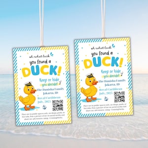 Duck Cruising Tag: Editable Rubber Duck Game Printable (Digital Download)