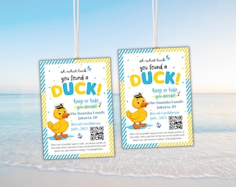 Duck Cruising Tag: Editable Rubber Duck Game Printable (Digital Download)