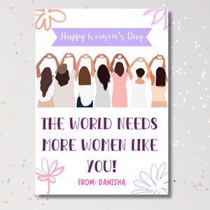 Etykieta na prezent z okazji Międzynarodowego Dnia Kobiet do wydrukowania NATYCHMIASTOWE POBIERANIE Edytowalna karta do wydrukowania z okazji Dnia Kobiet Pomysły na prezenty Etykiety na ciasteczka z 8 marca zdjęcie 3