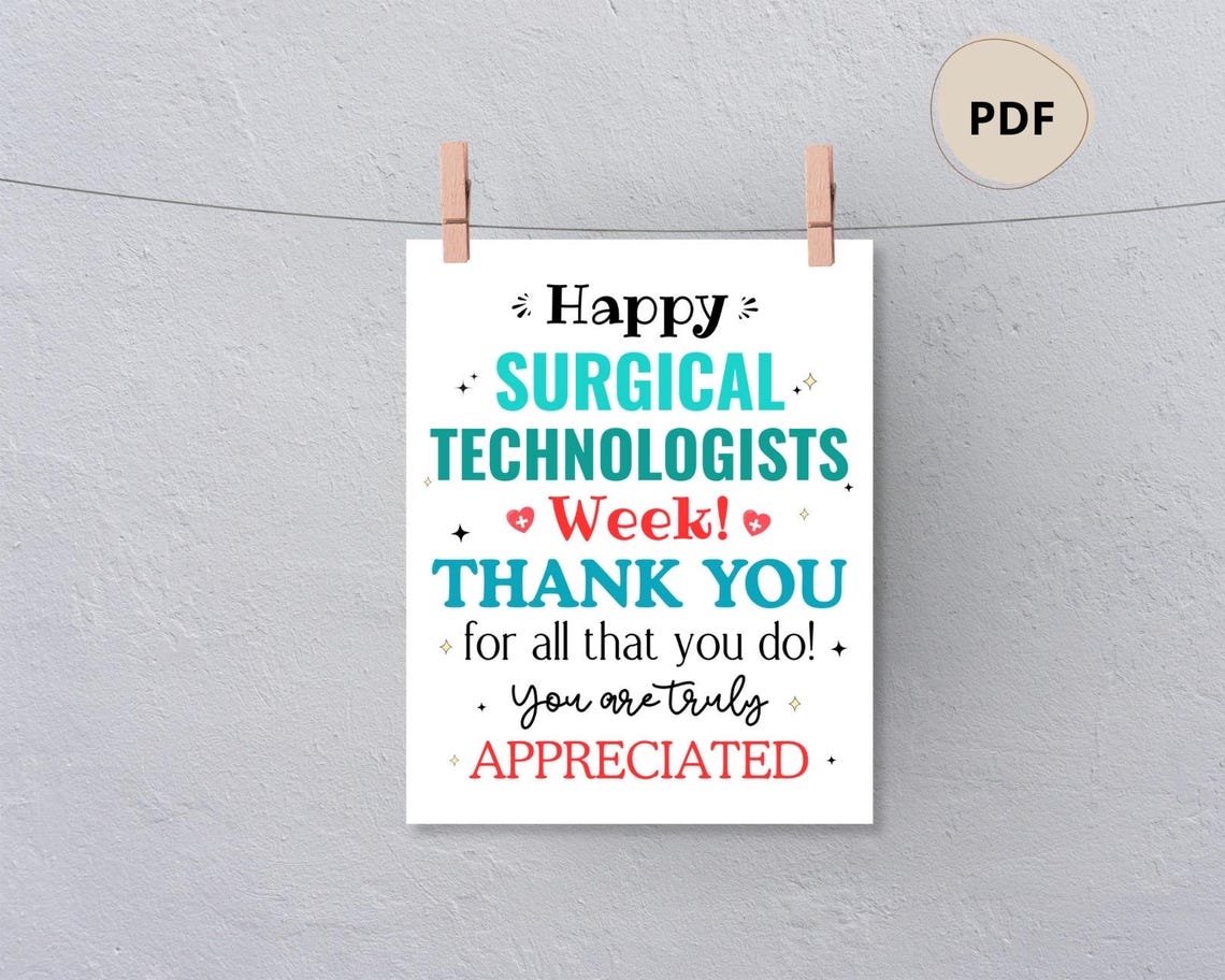 Cath Lab Tech Week Signs Surgical Tech Week Poster: Printable Sign (8x10 PDF Download - Etsy Canada