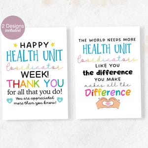Health Unit Coordinator Appreciation Card: Printable HUC Week Card (PDF)