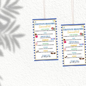 Substitute Teacher Survival Kit Gift Tags, Teacher Appreciation and ...