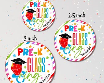 PreK Graduation Candy Ring Tag zum ausdrucken: Klasse Ring Pop Favor Tags Abschlussfeier (digitaler Download)
