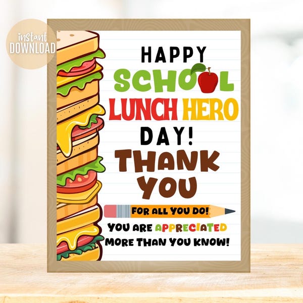 Thank You for Cafeteria Staff - Etsy