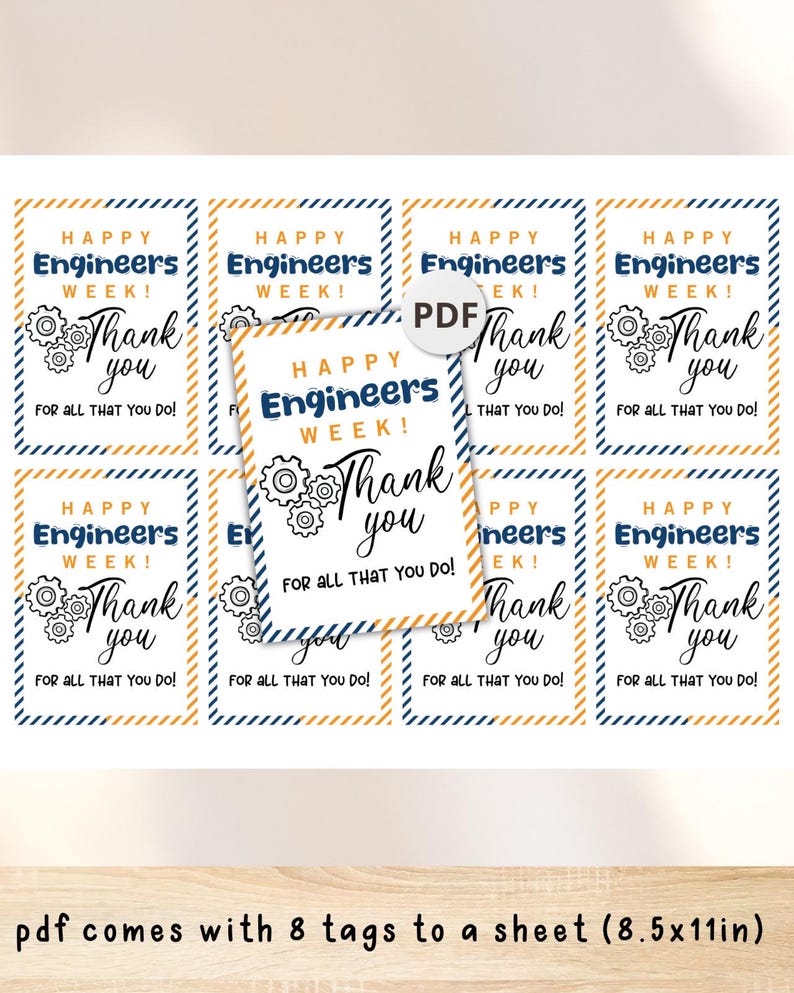 Printable Engineers Week Gift Tags Printable / Engineer Week Gifts ...